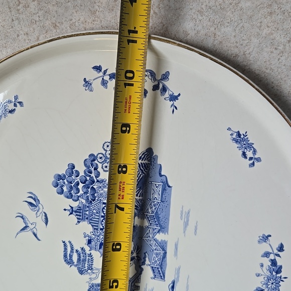 Vintage Porcelain Ceramic Platter Decorative 1989 Japan Round 11 Inch Plate - Picture 9 of 16